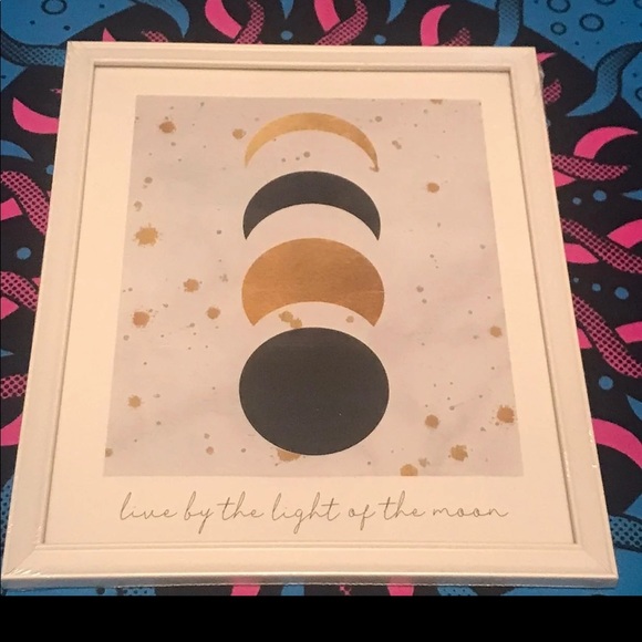 New "Live by the light of the moon" White Framed Wall Art - Picture 6 of 10